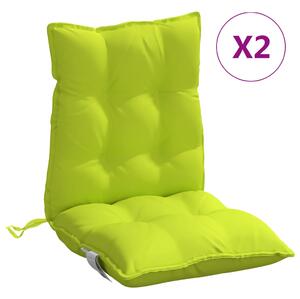 VidaXL Jastuci za stolicu niskog naslona 2 kom svjetlozeleni tkanina