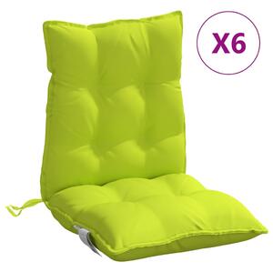 VidaXL Jastuci za stolicu niskog naslona 6 kom svjetlozeleni tkanina