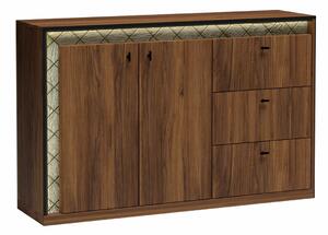 Komoda Stanton J103, Crna, Orah, 98x150x41cm