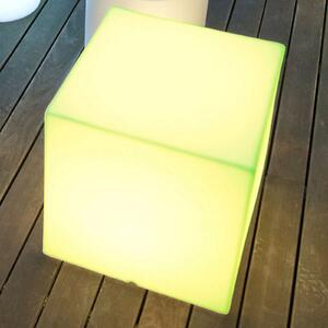 Newgarden Cuby solarna lampa (kocka), visina 53 cm, prigušiva, Bijela, Plastika