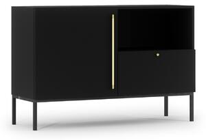 Komoda Elyria 102, Mat crna, 80x120x40cm