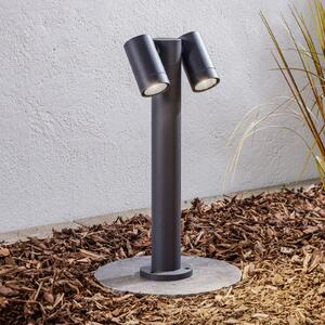 PRIOS Podna lampa Prios Tulimar, 2 svjetla, 45 cm, antracit, IP65, prigušiva, Crno, Metal