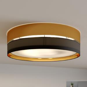 TK Lighting Stropna svjetiljka Hilton, crno/zlatna, Ø 60 cm, prigušiva, Crno, Dnevni boravak/blagovaonica, Metal