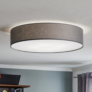 TK Lighting Stropna svjetiljka Rondo, siva Ø 60 cm, prigušiva, Sivo, spavaća soba, Tkanina / tekstil