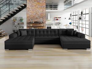 Kutna garnitura Elyria 140, Crna, 78x359x165cm, Bor