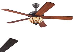 Westinghouse Comet T – ventilator s Tiffany lampom, Drvo, Dnevni boravak/blagovaonica, Drvo