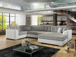 Kutna garnitura Elyria 149, Siva, Bijela, 78x338x189cm, Bor