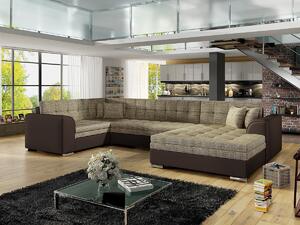 Kutna garnitura Elyria 149, Svijetlo smeđa, Smeđa, 78x338x189cm, Bor