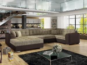 Kutna garnitura Elyria 149, Svijetlo smeđa, Smeđa, 78x338x189cm, Bor