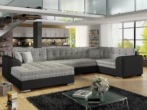 Kutna garnitura Elyria 149, Siva, Crna, 78x338x189cm, Bor