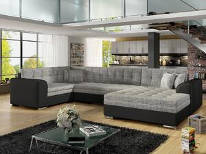 Kutna garnitura Elyria 149, Siva, Crna, 78x338x189cm, Bor