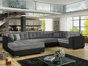 Kutna garnitura Elyria 149, Siva, Crna, 78x338x189cm, Bor