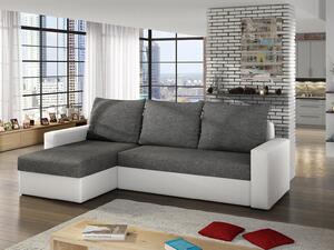 Kutna garnitura Elyria 160, Siva, Bijela, 72x237x150cm, Bor