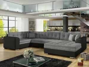 Kutna garnitura Elyria 149, Siva, Crna, 78x338x189cm, Bor