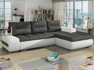 Kutna garnitura Elyria 124, Siva, Bijela, 85x275x180cm, Bor