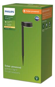 Philips LED solarno šiljasto svjetlo Vynce, Ø glave 11,2 cm, Crno, Plastika, Vanjski reflektor/šiljak za tlo