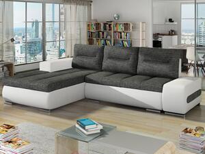 Kutna garnitura Elyria 124, Siva, Bijela, 85x275x180cm, Bor