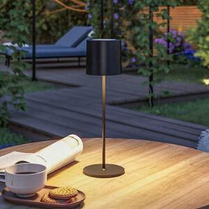 Paulmann LED stolna lampa na baterije Tuni, crna, plastika, IP44