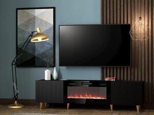 TV stol Levmari 106, Crna, Zlatno, 49x181x40cm