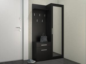 Set za hodnik Mandeville 126, Mat crna, 180x100x35cm