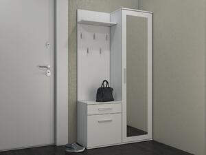 Set za hodnik Mandeville 126, Mat bijela, 180x100x35cm