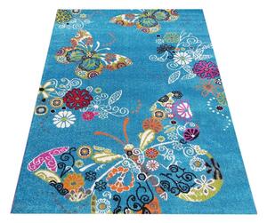 Tepih za dječju sobu u plavoj boji sa motivom leptira Širina: 200 cm | Duljina: 290 cm