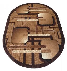 Ovalni tepih u smeđoj boji s geometrijskim uzorcima Širina: 200 cm | Duljina: 300 cm