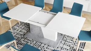 NOBLE NOIR Bijeli Mat/Beton Millenium - SKLOPIVI STOL DO 218 cm, za 8, 10 osoba