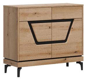 Komoda Vernuo 101, Crna, Hrast, 86x98x38.5cm