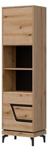 Polica Vernuo 103, Hrast, Crna, 198x54.5x38.5cm