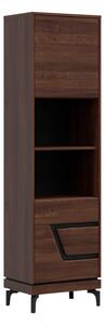 Polica Romlora 105, Orah, Crna, 198x54.5x38.5cm