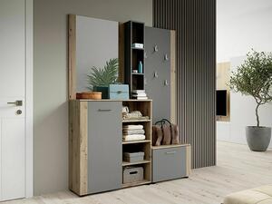 Set za hodnik Detroit 108, Antracit, Artisan hrast, 190x150x30cm