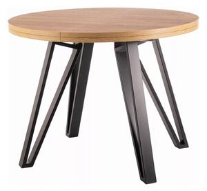 Stol Detroit 128, Artisan hrast, Crna, 76x100cm