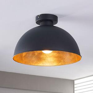 Lindby stropno svjetlo Lya, Ø 31 cm, crno-zlatno, metal, E27, prigušiva, Crno, Dnevni boravak/blagovaonica, Metal