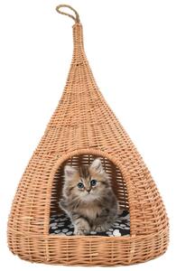 VidaXL Kućica za mačke s jastukom tipi 40 x 60 cm od prirodne vrbe