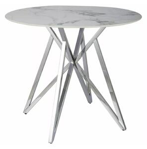 Stol Detroit 339, Bijeli mramor, Srebro, 76cm