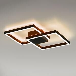 Q-Smart-Home Paul Neuhaus Q-MARKO LED stropno svjetlo, 2 žarulje, četvrtasto, prigušiva, Crno, Dnevni boravak/blagovaonica, Metal