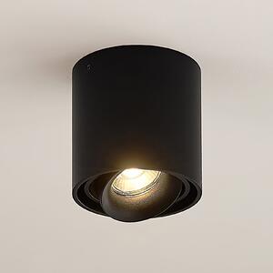 Arcchio Downlight Walza, crna, metal, Ø 9,3 cm, GU10, prigušiva, Crno, Područje hodnika, Aluminij