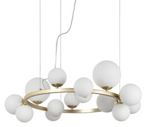 Ideal Lux Perlage viseći mesing/bijela 14 flg Ø 85 cm