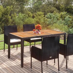 VidaXL Vrtni stol s drvenom pločom crni 150 x 90 x 75 cm od poliratana