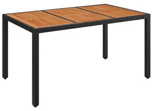Vrtni stol s drvenom pločom crni 150 x 90 x 75 cm od poliratana