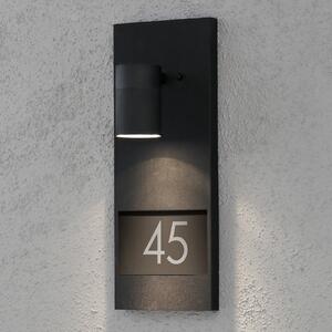 Konstsmide Svjetlo kućnog broja Modena 7655, crno, Crno, Metal, Zidna utičnica ispod