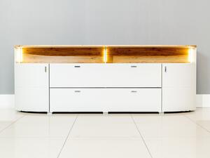 TV stol Tenelmo 113, Hrast, Siva, 80x220x44cm