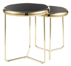 Set pomoćnih stolića Detroit 477, Zlatno, Crna, 50cm