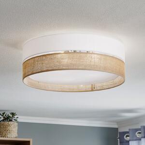 TK Lighting Stropna svjetiljka Linobianco, Ø 45 cm, prigušiva, Dnevni boravak/blagovaonica, Tkanina / tekstil