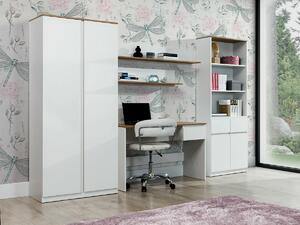 Uredski set Catelbi 118, Hrast, Bijela
