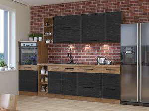 Modularan kuhinjski set Wood Dark 130, 270cm