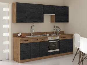 Modularan kuhinjski set Wood Dark 128, 260cm