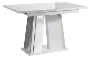 Stol Goodyear 129, Boja betona, Sjajno bijela, 75x80cm