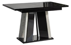 Stol Goodyear 129, Boja betona, Sjajno crna, 75x80cm